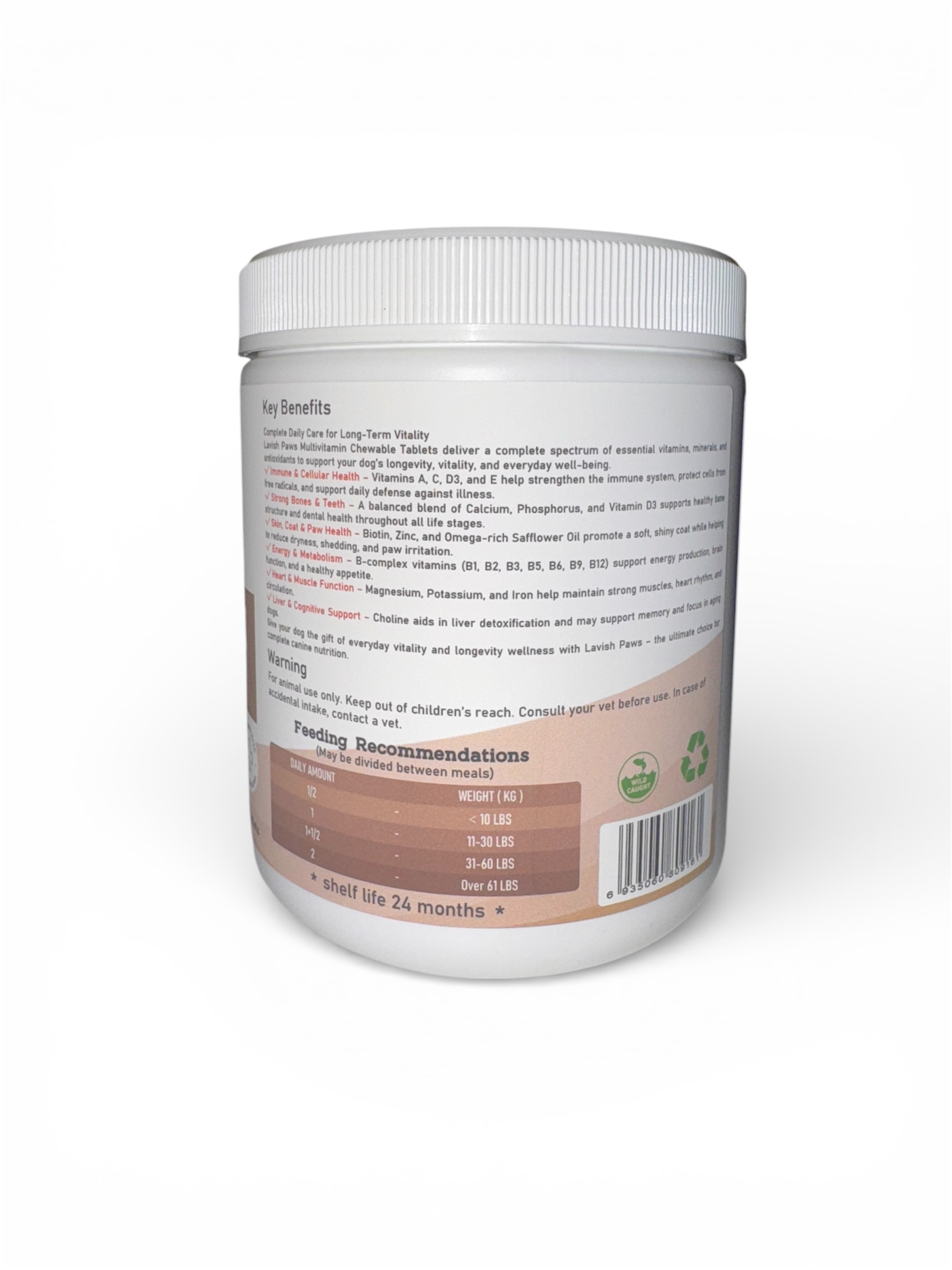 Key benefits and dosage instructions for Lavish Paws Multivitamin chewables