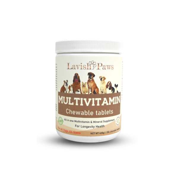Lavish Paws Multivitamin for dogs – daily chewable supplement front label