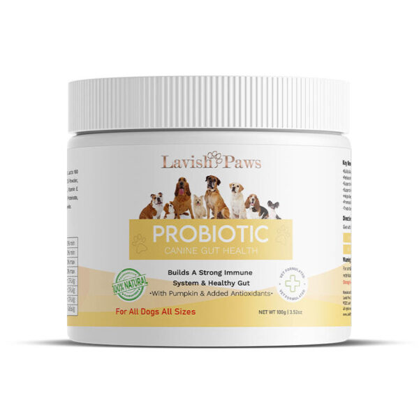 Lavish Paws Probiotic for dogs – vet-formulated digestive and immune support supplement