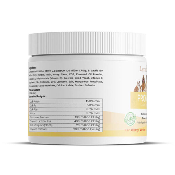 Dog probiotic supplement nutrition label – Lavish Paws ingredients