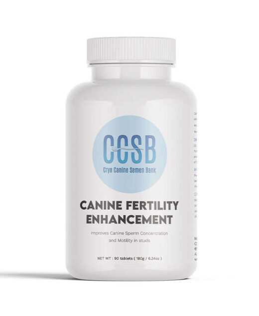 CCSB Canine Fertility Supplement – front label of stud dog semen enhancer
